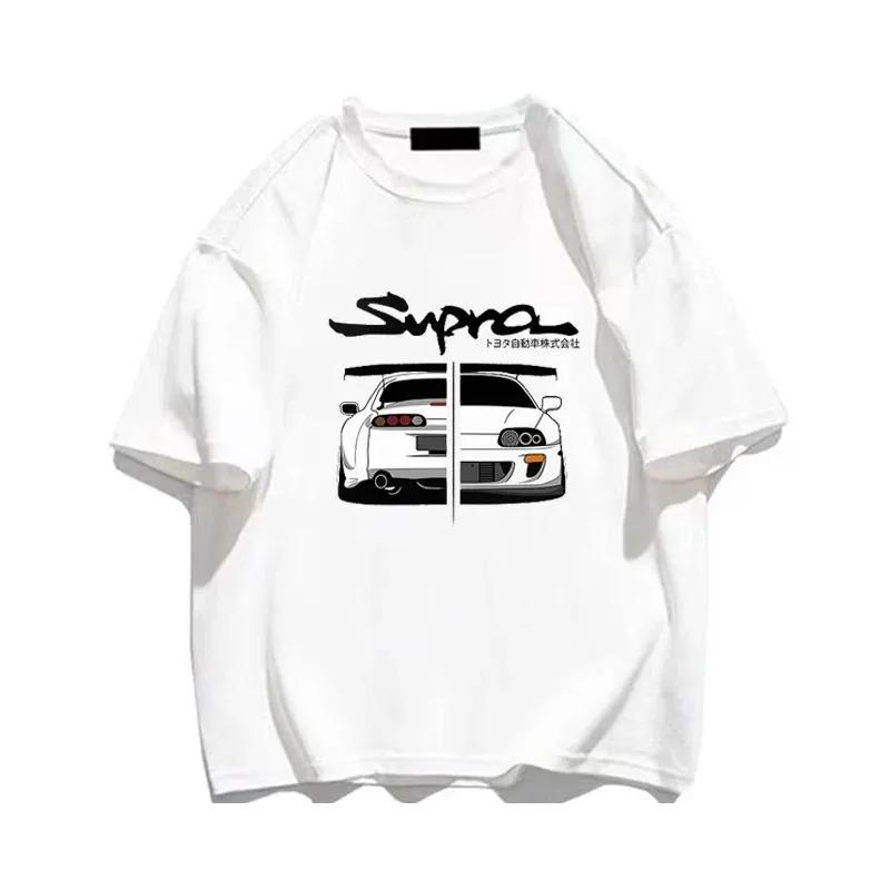 2024 New S-4XL Free Shipping  Car Print Cotton Unisex T-Shirts Summer Short Sleeve Graphic Women Fashion Streetwear T Shirts Unisex