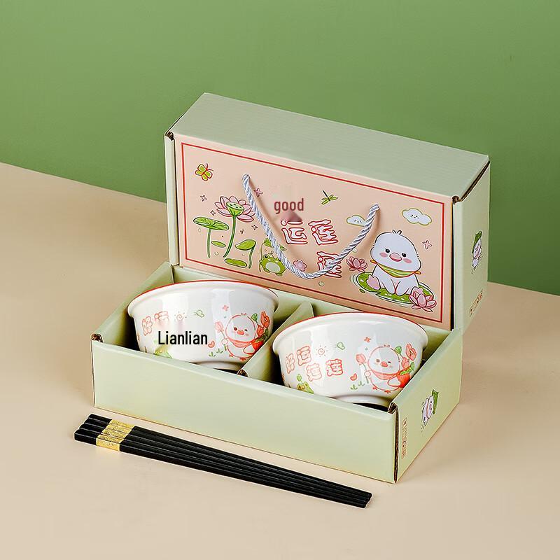 Ceramic Bowl and Chopstick Gift Set