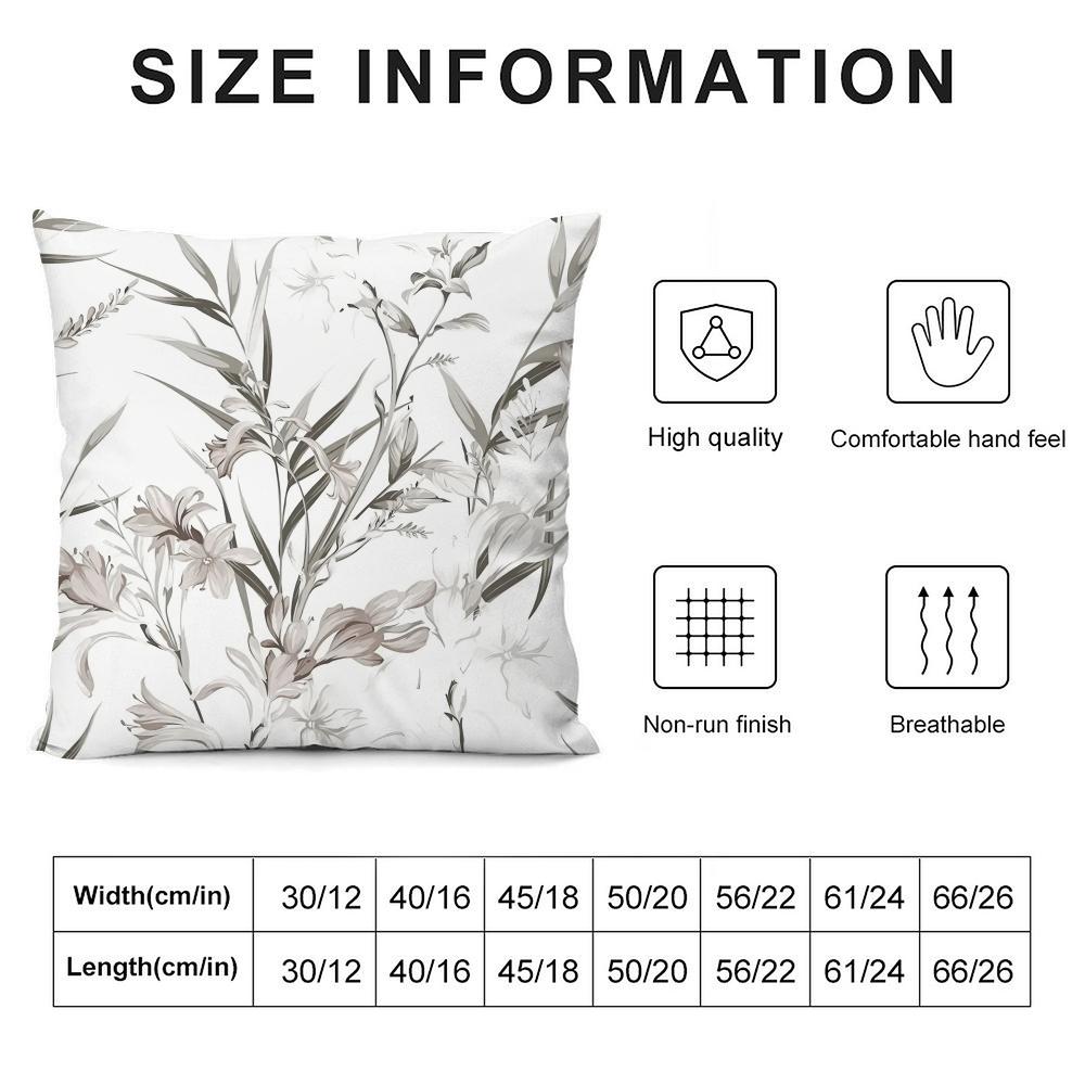 French Retro Print Cushion Cover Pillowcase Ultra Soft Skin Friendly Fabric Cloud Like Comfort & Concealed Zipper