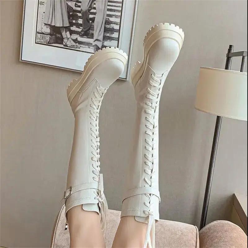 Fashion Elegant Heeled Winter 2024 Ladies Knee High Shaft Shoes Heels Women's Long Boots Round Toe Boot Hot Footwear New Novelty In Work