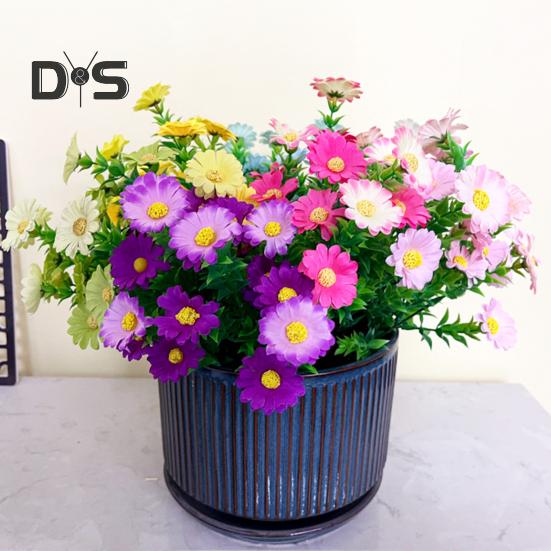 Outdoor Artificial Daisies Flowers Fake Flowers for Indoor UV Resistant Waterproof Realistic Faux Flower Bouquets Outside Hanging Plants Garden Porch