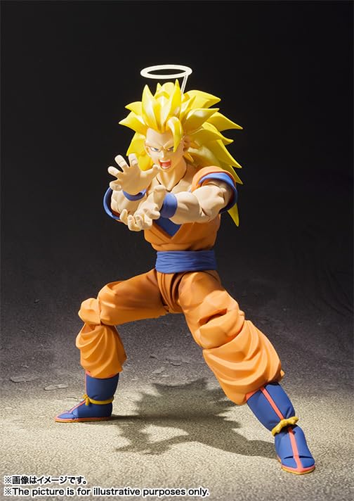 TAMASHII NATIONS Dragon Ball Z Super Saiyan 3 Son Goku Aproximativ 155mm PVC ABS Vopsit Figurină Articulată S.H.Figuarts (Ediție Reeditată) &