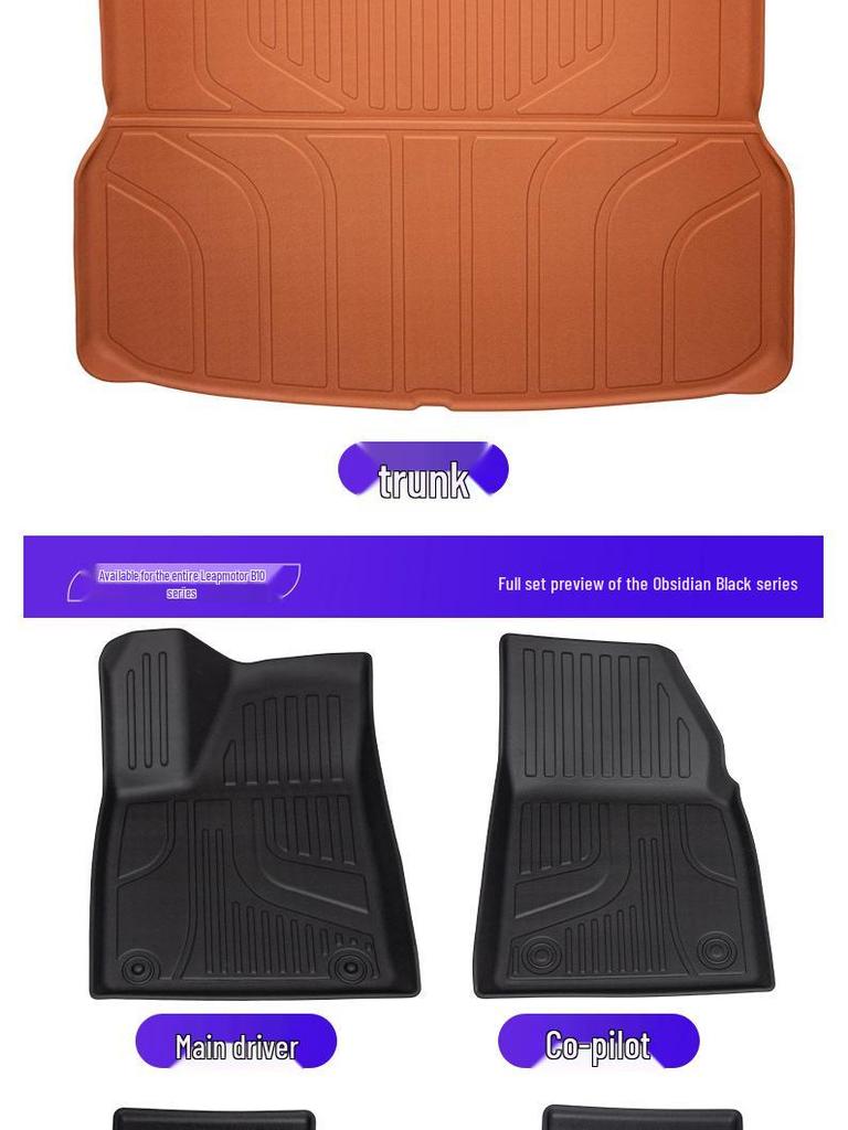 Eco-Friendly TPE Trunk and Seat Back Mats for 25 Leapmotor B10 Models