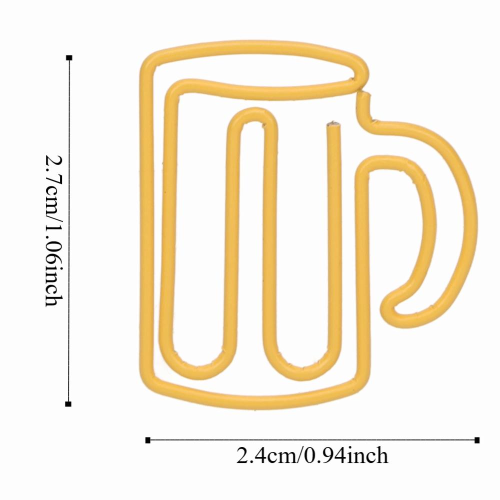 100Pcs Cup Shape Cute Paper Clips Plastic-coated Metal Small Paper Clips  Office Supplies