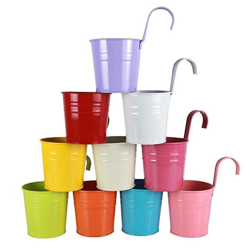 Metall Kleiner Garten Pflanztopf Vase Hängender Gartenpflanzer Balkon Pflanzgefäße Eimer für Ideal für den für Kreative Gärtner