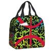 Custom Drapeau Amazigh Avec Yaz Motifs Insulated Lunch Tote Bag Women Amazigh Geometric Resuable Cooler Thermal Food Lunch Box