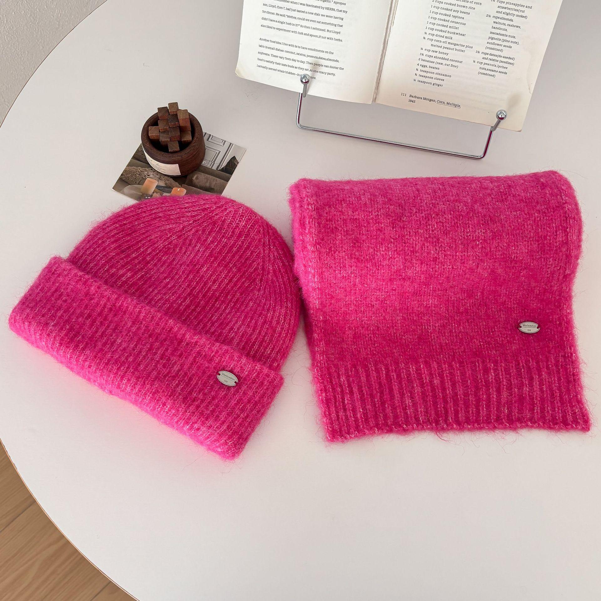 

Женский корейский комплект из шарфа и шапки из смесовой шерсти: Мягкий, Толстый, Теплый, Универсальный