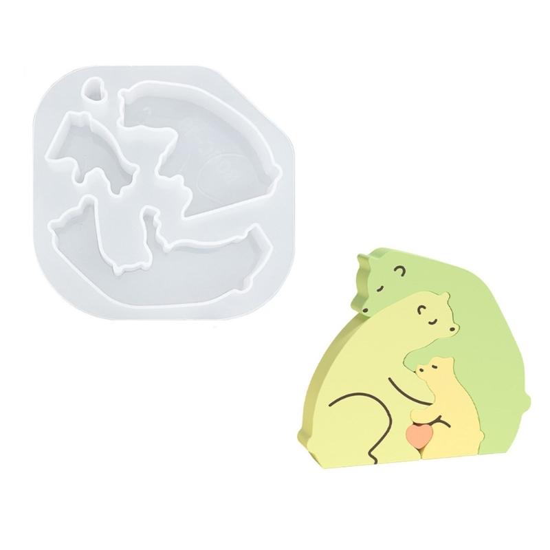 Desktop Ornament Mold Animal Holding Love Heart Candle Mould Silicone Mould for Jewelry Making and Handmade Craft