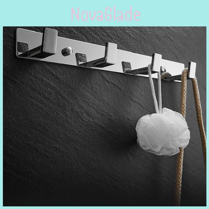 Sturdy Stainless Steel Adhesive Hooks For Heavy Duty Clothing In Kitchen And Bathroom Spaces