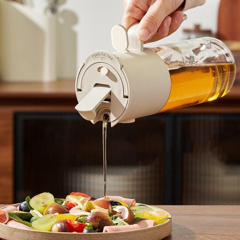 Glass Dual-Purpose Oil Bottle 580 ML Oil Dispenser Convenient Cooking Oil Tank  BBQ