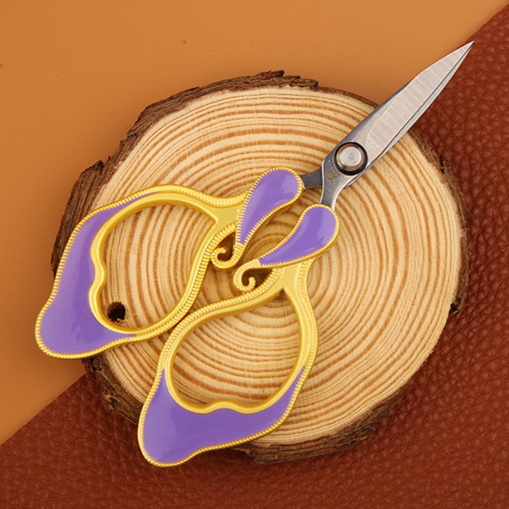 1 Stück Schneider schere Edelstahl Stoffschneider Emaille Spur Gold Silber Schmetterling Höfischer Luxus Altes Europäisches Nähzubehör