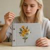 Stickset für Anfänger Blumenmuster Stickstiche lernen Handstickset Enthält Mehrere Zubehörteile Geschenk für Bastelliebhaber