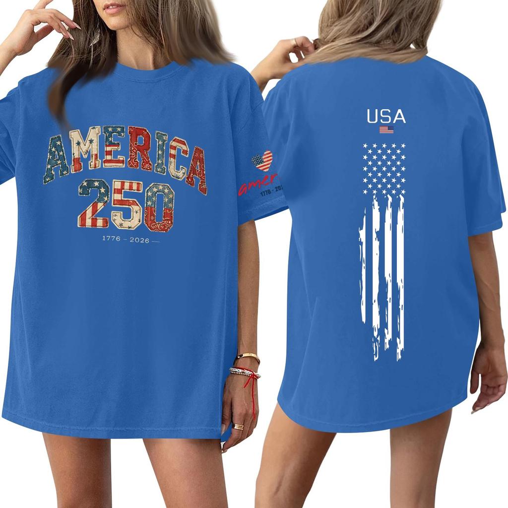 Women's Casual Fashion Round Neck Casual Print Short Sleeve T-Shirt Top