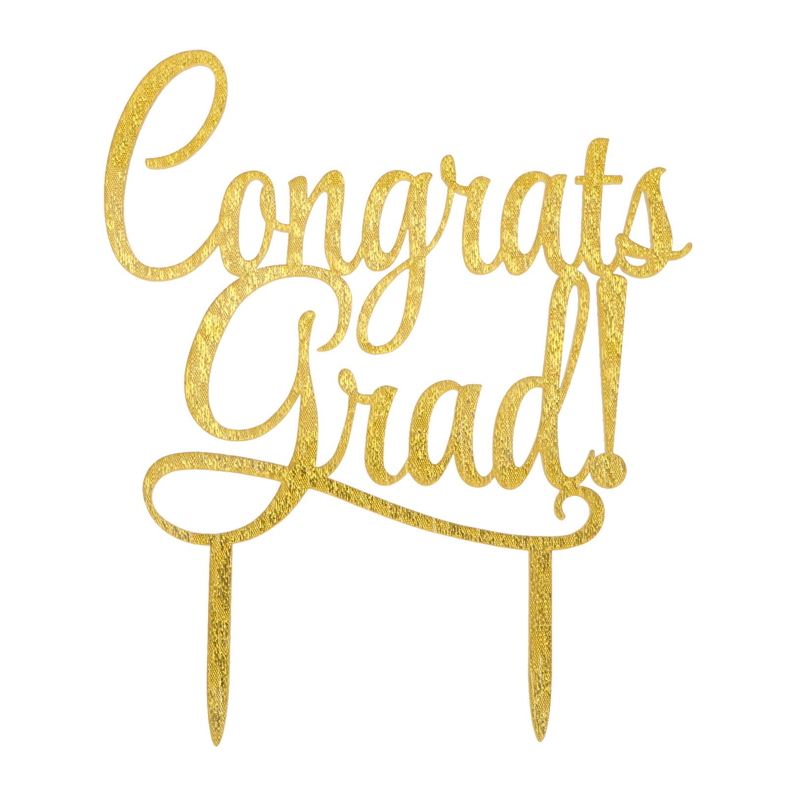 

Decor Graduation Acrylic Insert Cake Topper Party Supplies Dessert Decorative Ornament Golden Fruit Pick 18x15cm золотистый