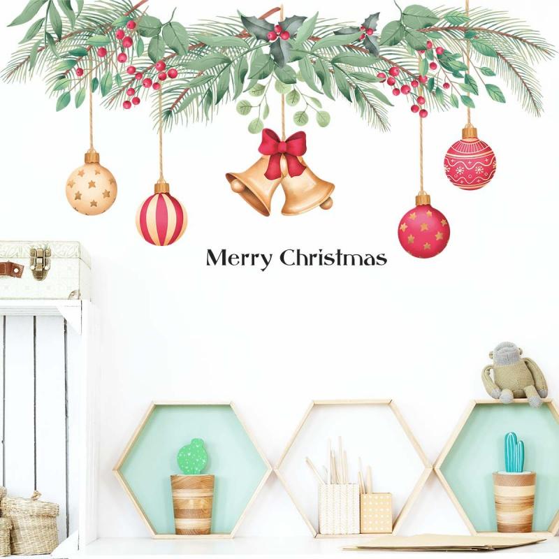 Christmas Decorations Wall Stickers Merry Christmas Signs Removeable Wall Window Decals for Home Decor Kids Room Holiday Party