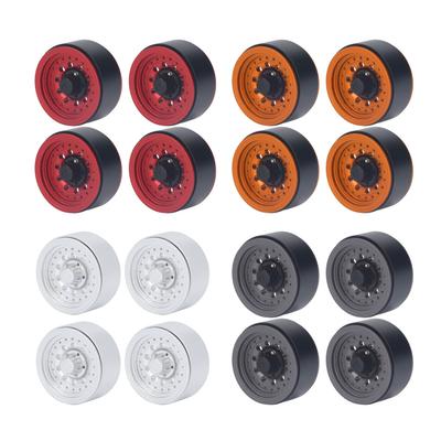 4PCS RC Beadlock Wheel Rim Set 1.9 Inch Aluminum Alloy 1/10 RC Car Wheel Hub for Axial SCX10 I II II