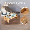 Support pour gamelles Haut, Gamelles Non Incluses, Bambou, pour Chiens Moyens Grands Animaux de Compagnie Chat Table pour Nourriture, Alimentation Chien