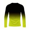 Modisches Herren-Langarm-T-Shirt mit Rundhalsausschnitt, 3D-Digitaldruck, Farbverlaufsmuster, lässige Outdoor-Bekleidung, bequem
