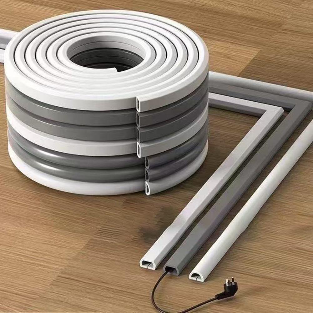 1PCS Floor Cord Cover For Wires Cord Hider Cable Management Extension Wiring Duct Trapezoid Slot Floor Cord Cover