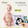 Jollybaby Deluxe Animal Tail Cloth Book - Tear-Resistant, Chewable Educational Toy for Infants