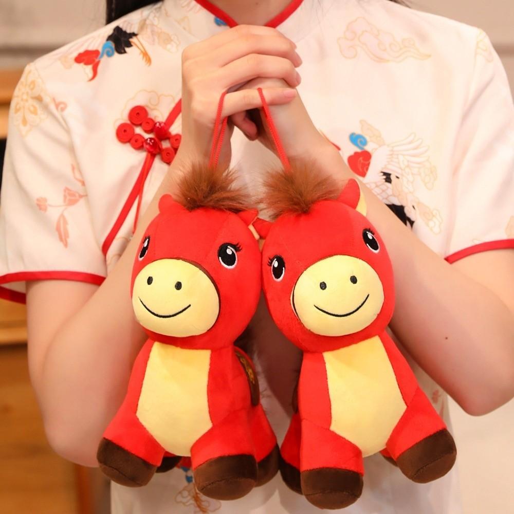 Mascot Dolls 2026 Horse Plush Doll Cute Zodiac Pony Figurine Stuffed Horse Toy Chinese New Year