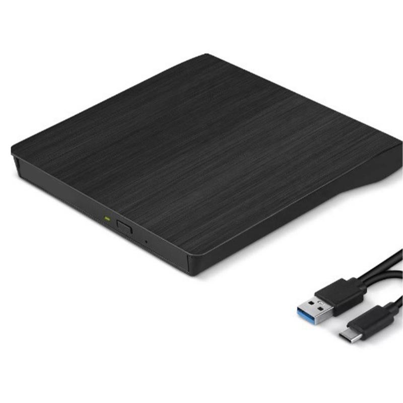 USB3.0 External CDDVD Burners Optical Drive for PC and Laptop with Double USB A & Type C Port