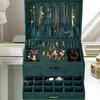 1pcs Three-layer Vintage Suede Large Capacity Jewelry Dust-proof Storage Box Necklace Earring Jewelry Storage Display Boxes