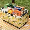 Large Capacity Portable Picnic Basket Cooler Bag with Aluminum Foil for Outdoor Camping