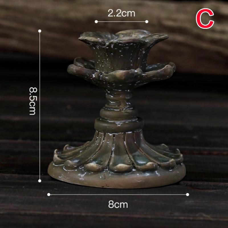 Cheap 1Pc Antique Candlestick Resin Candle Accessory Retro Candle