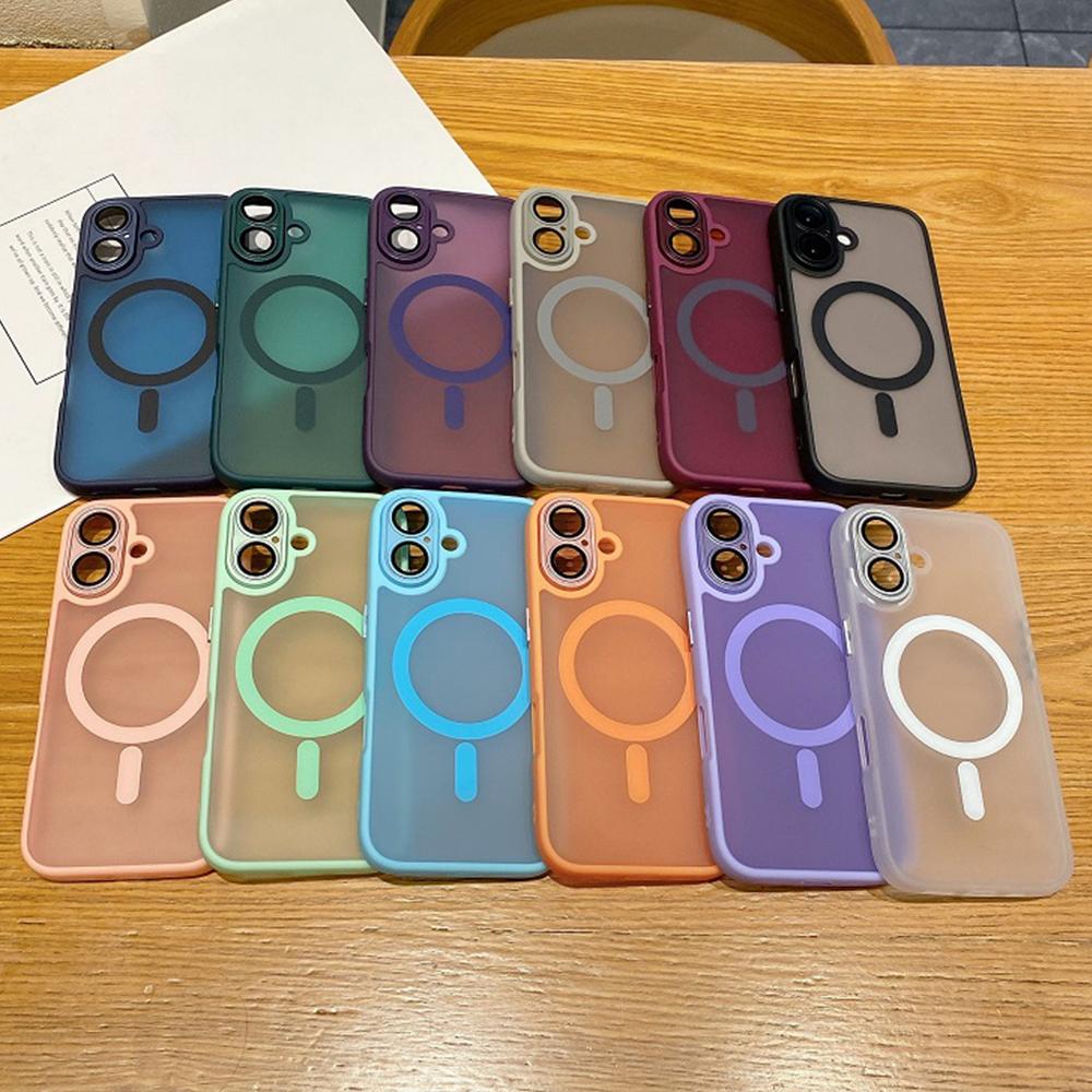 Custodia Magnetica Opaca di Lusso Magasfe con Ricarica Wireless per IPhone 16 15 14 13 12 11 Pro Max Plus Cover Bumper Armatura Antiurto