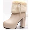 Autumn and winter thick heel Martin boots women's high heel warm short boots bow large size women's short boots