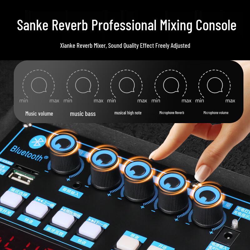 SAST 15-inch Outdoor Portable Bluetooth Karaoke Speaker CN plug (adapter included)