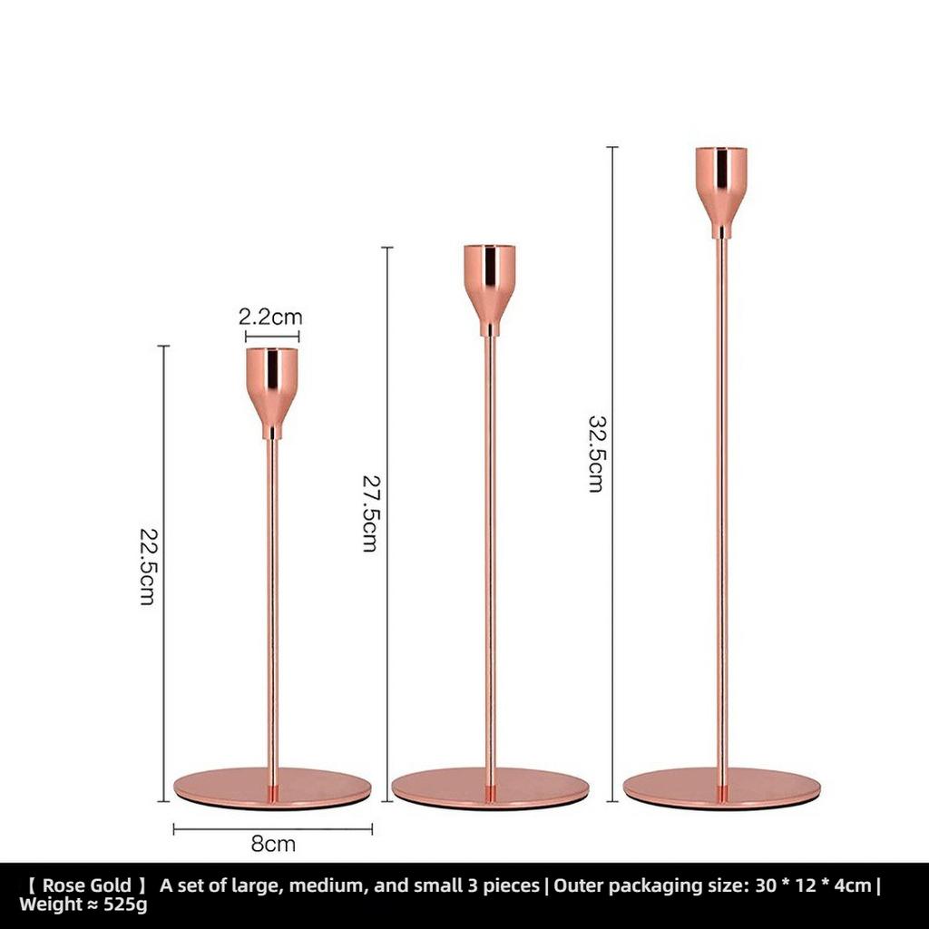 Gold Metal Pillar Candle Holder for Candles for Candles, Table Design Candlesticks Tabletop Decorative Home Dining Centerpiece