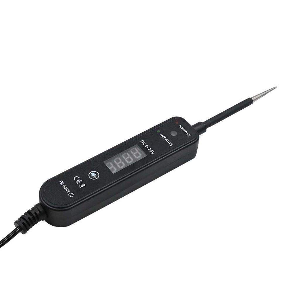 Automotive Circuit Tester 6 75V DC, LED Digital Display Auto Electrical Test Light with Voltage Detection, Polarity and