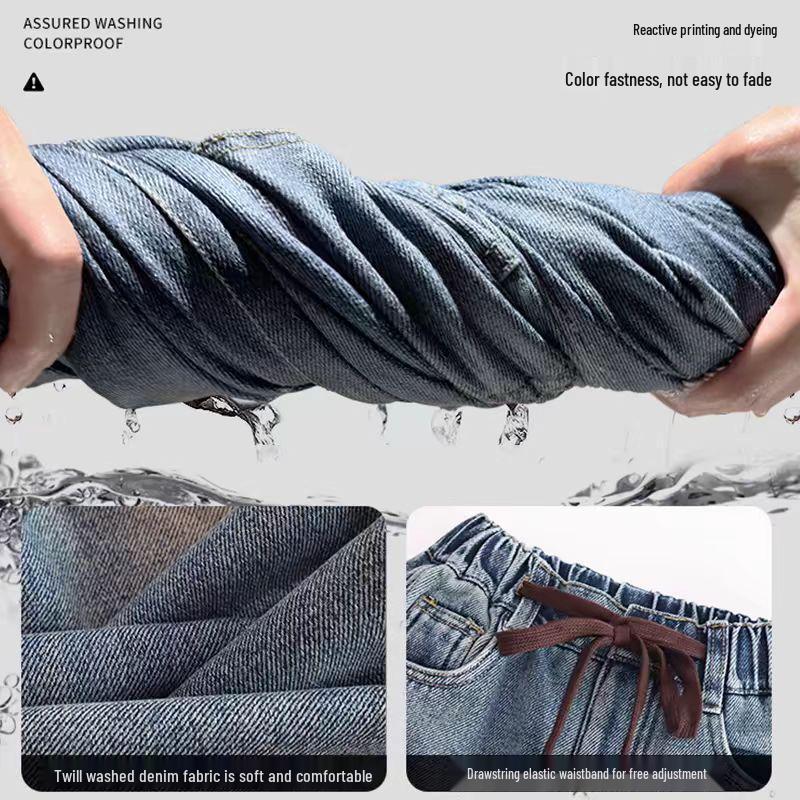 Mädchen Fleecegefütterte Lockere Straight-Leg Jeans: 2025 Winter Freizeithosen für große Kinder