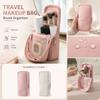 Travel Season Portable Waterproof Makeup Bag Stand-Up Brush Organizer Case with Multiple Compartments for Lipstick Brushes Storage