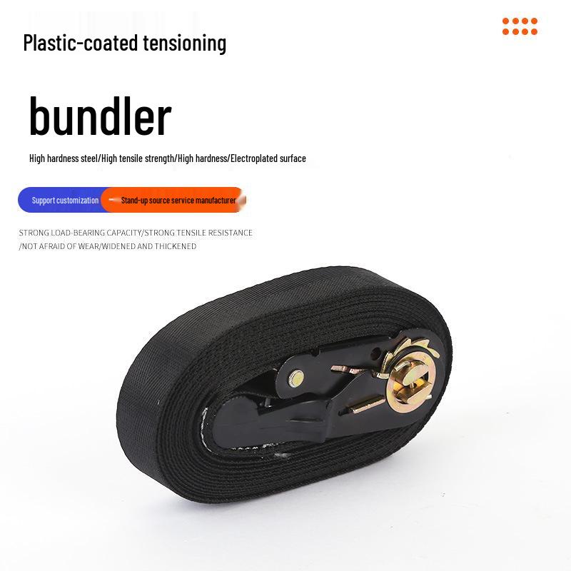 Plastic Coated Polyester Ratchet Straps - Hookless Cargo Tighteners & Luggage Rack Fasteners