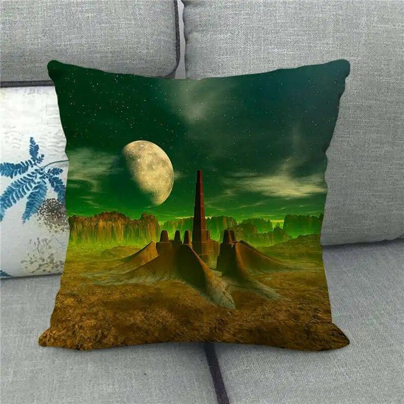 Exquisite Cosmic Pillowcase Colorful Planet  Perfect Gift Bedroom Living Room Sofa Boys  Square