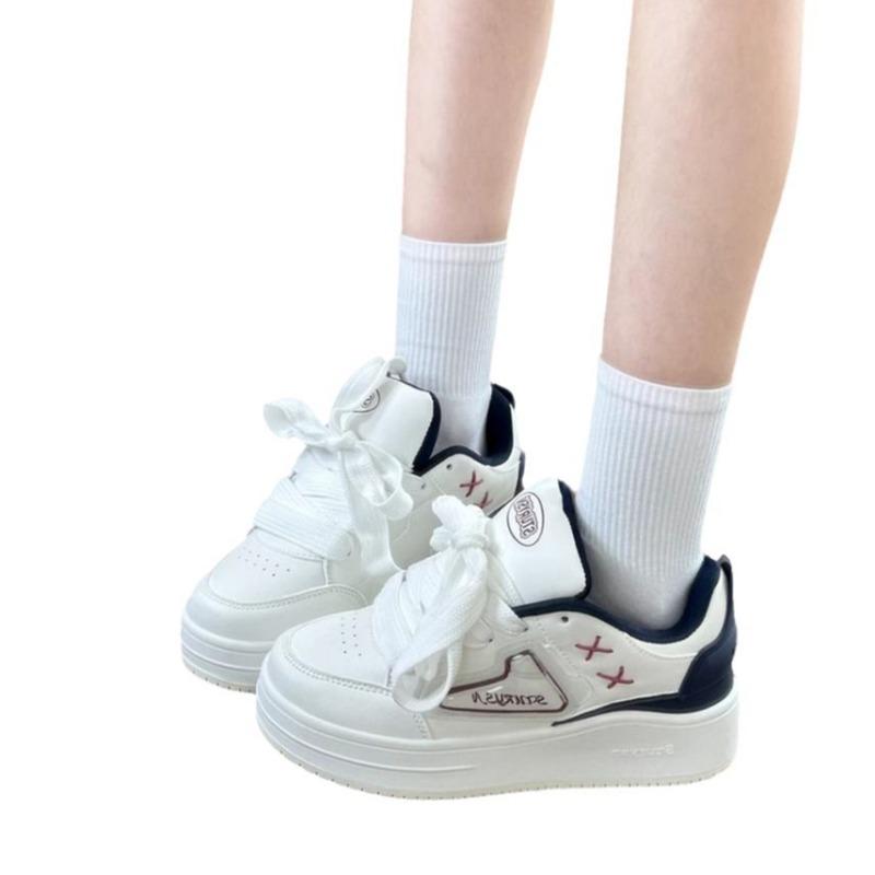 Thick-soled heightening original niche bread shoes autumn and winter new little white shoes versatile board shoes women