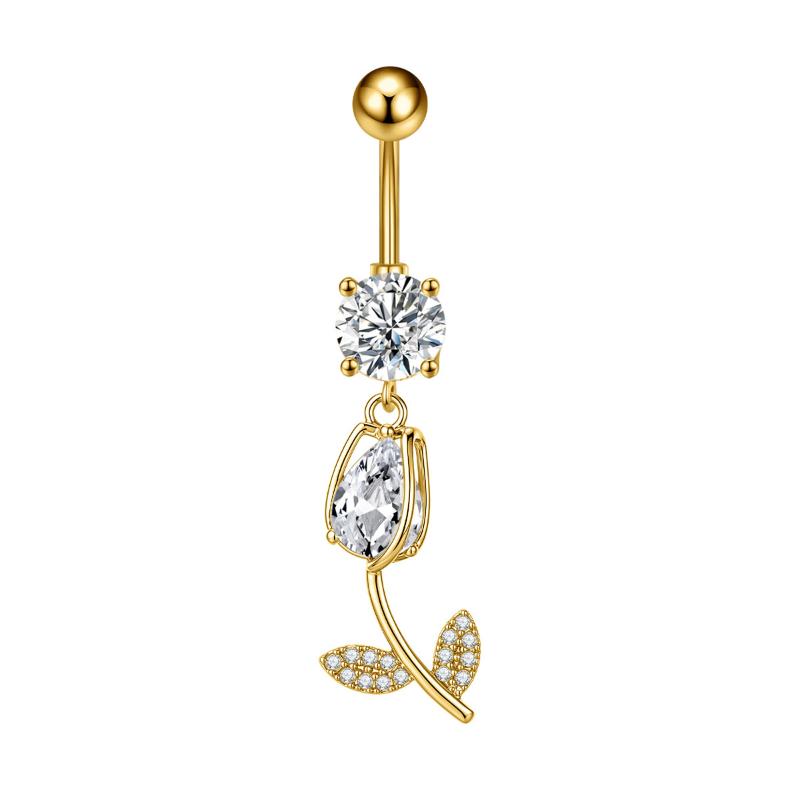 Crystal Belly Button Rings Stainless Steel Zircon Heart Crown Flower Navel Piercing Sexy Ombligo Body Piercing Jewelry