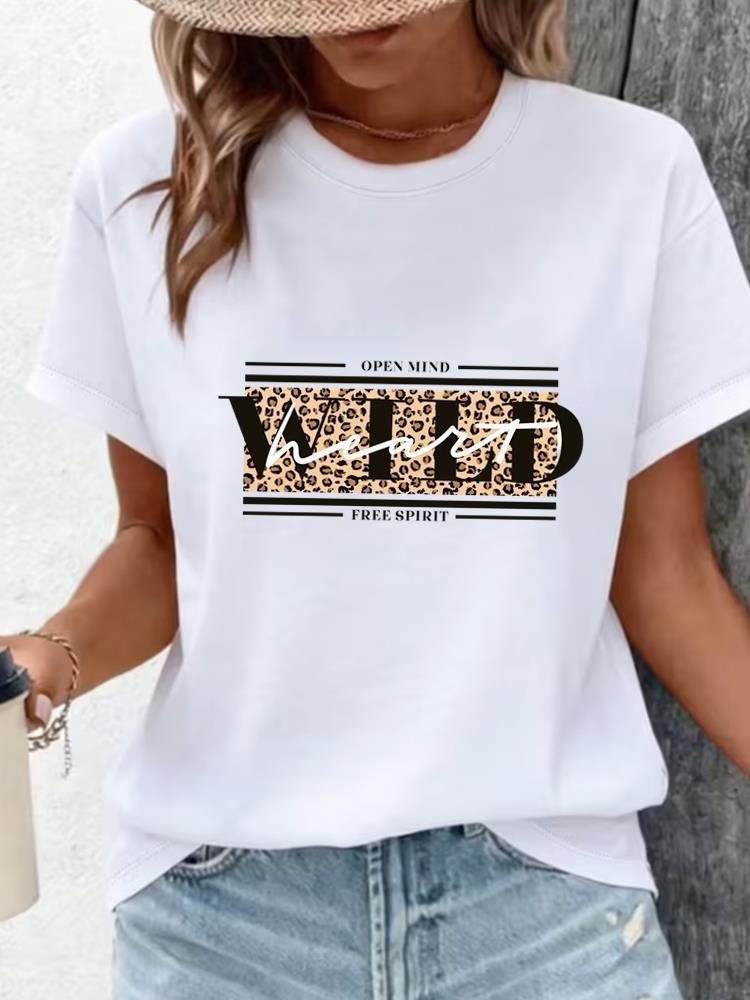 (Asian Size) Clothing T Shirt Print flower sweet Female Woman Women Fashion Tee Top Short Sleeve Graphic T-shirts