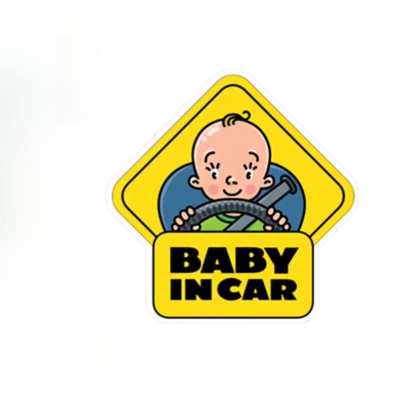 Funny Baby On Board Car Decal - Cartoon Infant Bottle Style, Easy-to-Apply Waterproof Sticker, Car Window Safety Reminder