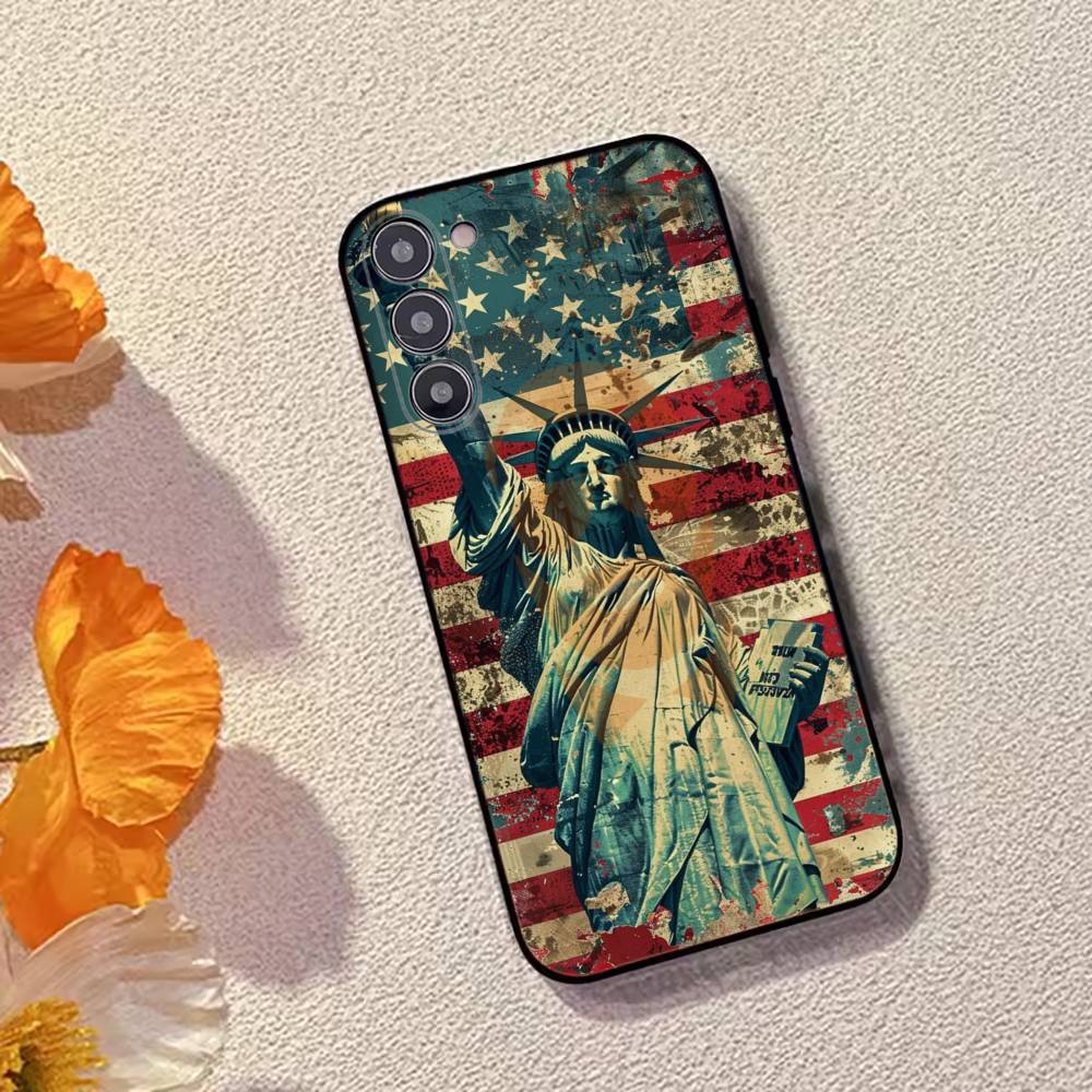 USA A-America Flag Phone Case Silicone Soft For Samsung Galaxy A73,A72,A71,A70,A53,A52,A51