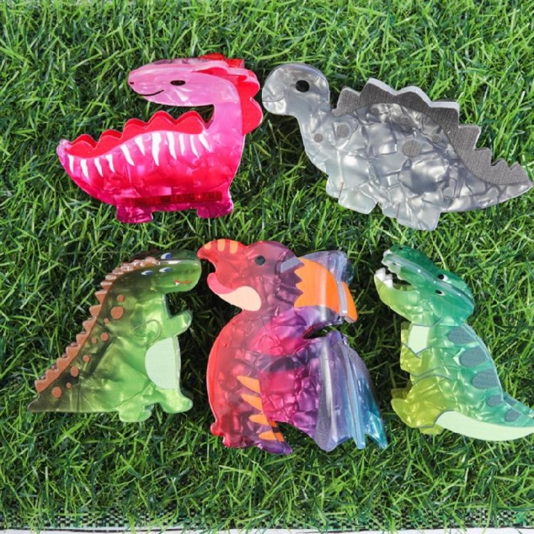Acrylic Hair Claw Clips Funny Dinosaurs Hair Catch Barrette Large Hair Clips