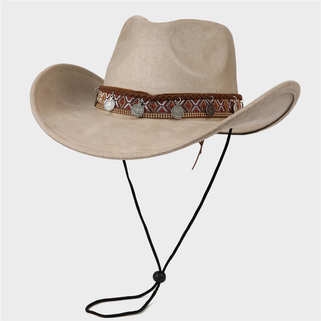 Western Cowboy Hat Summer Vintage Big Brim Shade Sun Protection Hat Outdoor Hiking Hat Jazz Hat