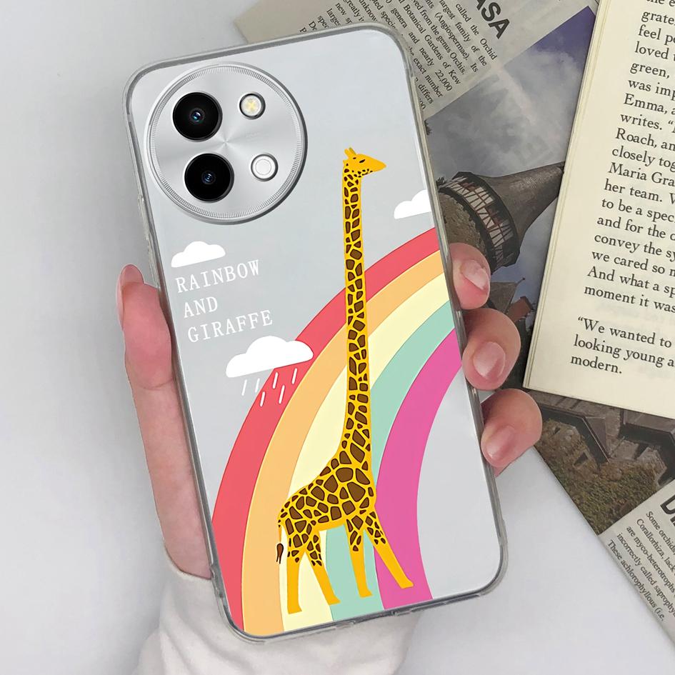 Phone Cover For Vivo Y100 (IDN) Y38 Y200e Y28 V40 Lite V30e Bumper Soft TPU Silicone Protective Anti Drop Fashion Rainbow Clear Cases For Vivo Housing