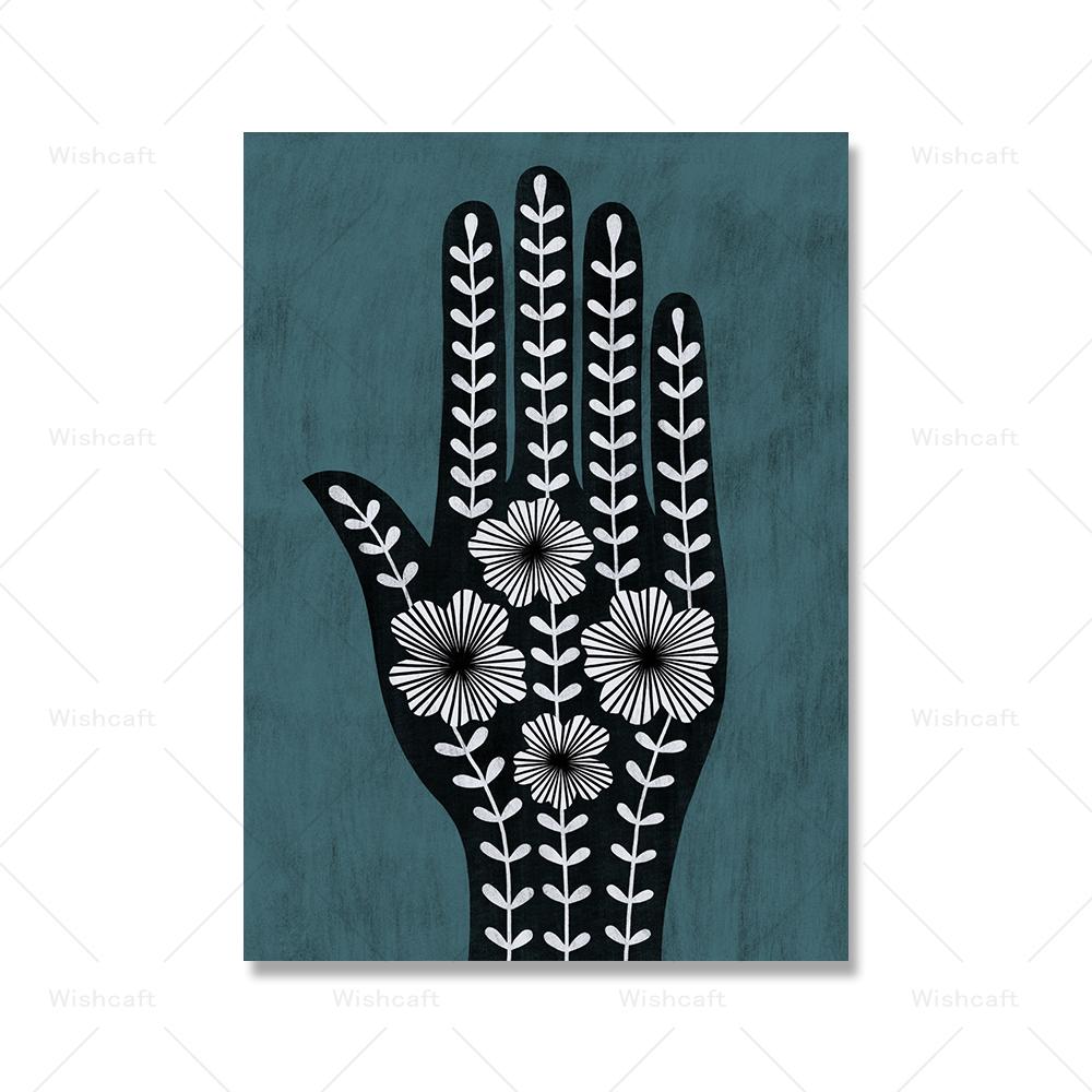 

Handen Met Bloemen Плакаты Nordic Boho Настенные украшения Холст Картина Винтаж Спальня Фрески Печать Картины 21x30cm No Framed