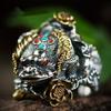 New Ring Engraved Pixiu Vintage Gift for Men and Women Decorated Open Ring
