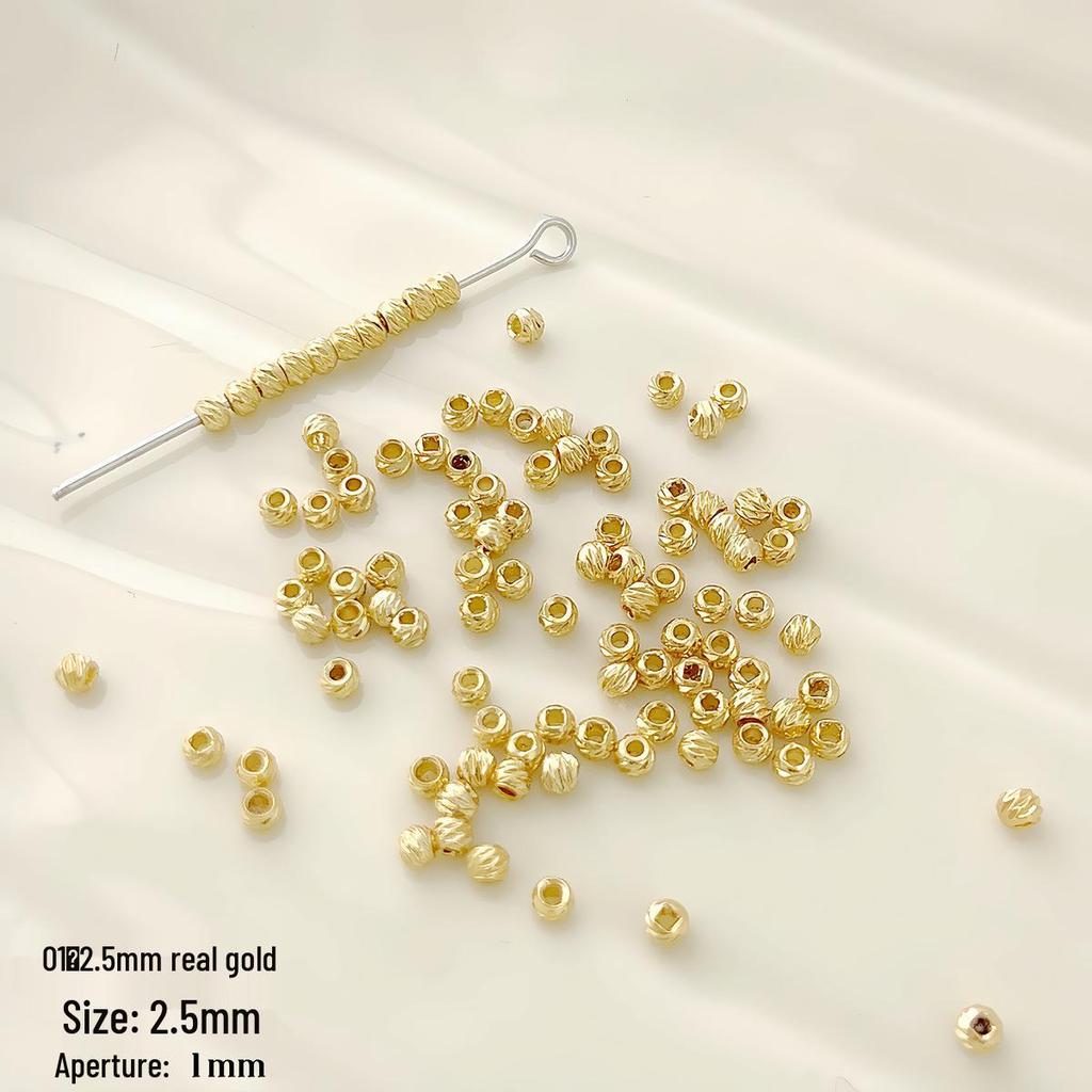 18K Vergoldete, kreuzgeschnittene, runde Abstandshalterperlen für die DIY Schmuck-, Halsketten- und Armbandherstellung.
