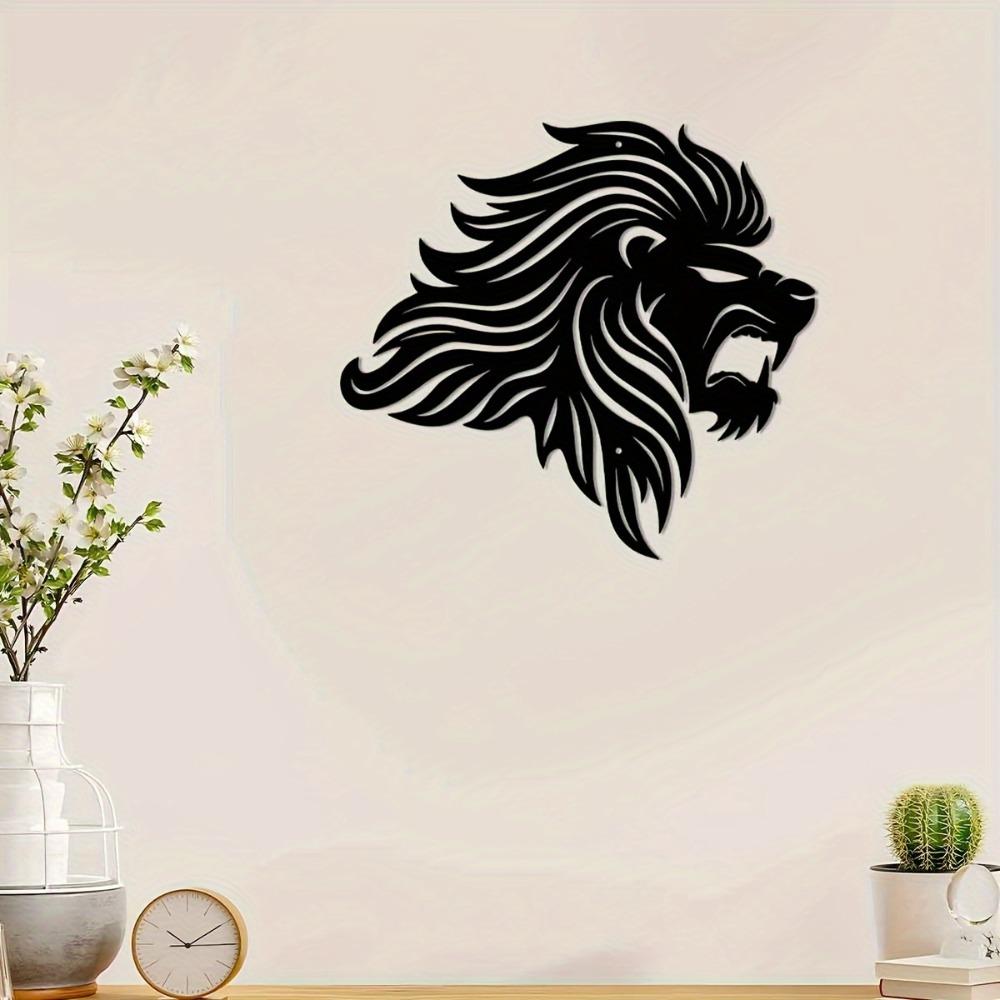 1pc Metal Lion Wall Decor Iron Art Statue 11.81 Inch for Indoor Outdoor Home Garden Living Room Bedroom Porch